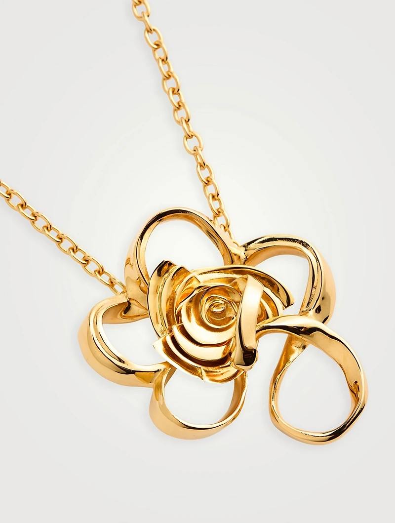 Geometric Rose Pendant Necklace
