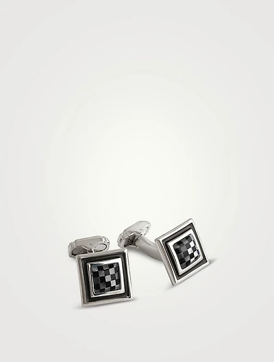 Mosaic Enamel Edge Mother-Of-Pearl And Onyx Cufflinks