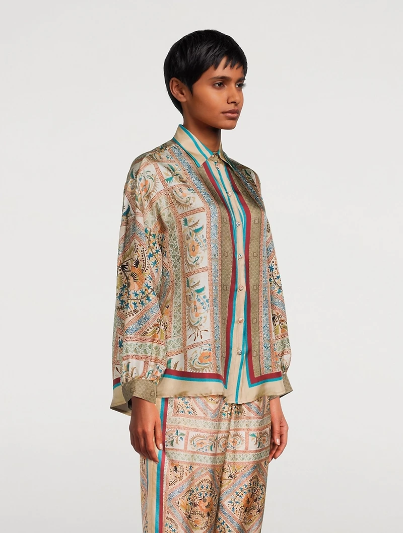 ALOE Printed Silk Shirt