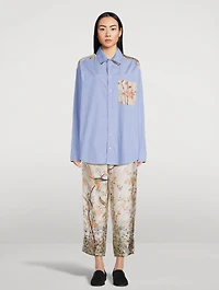 ALOE Silk Trousers Branch Print