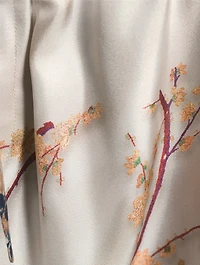 ALOE Silk Trousers Branch Print