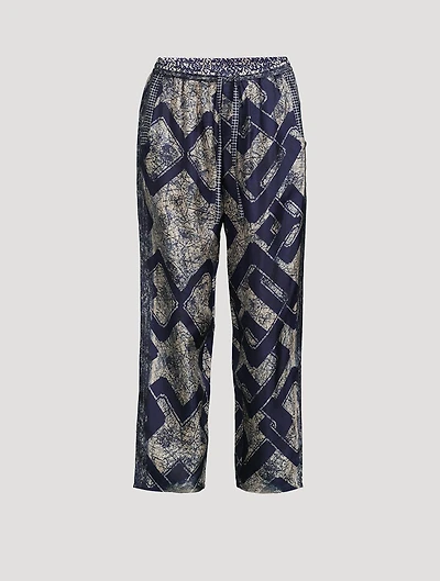 ALOE Printed Silk Trousers