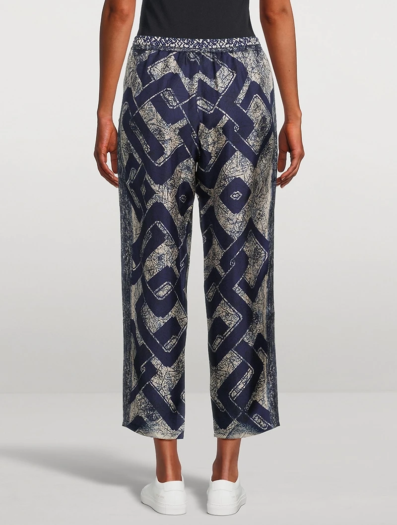 ALOE Printed Silk Trousers
