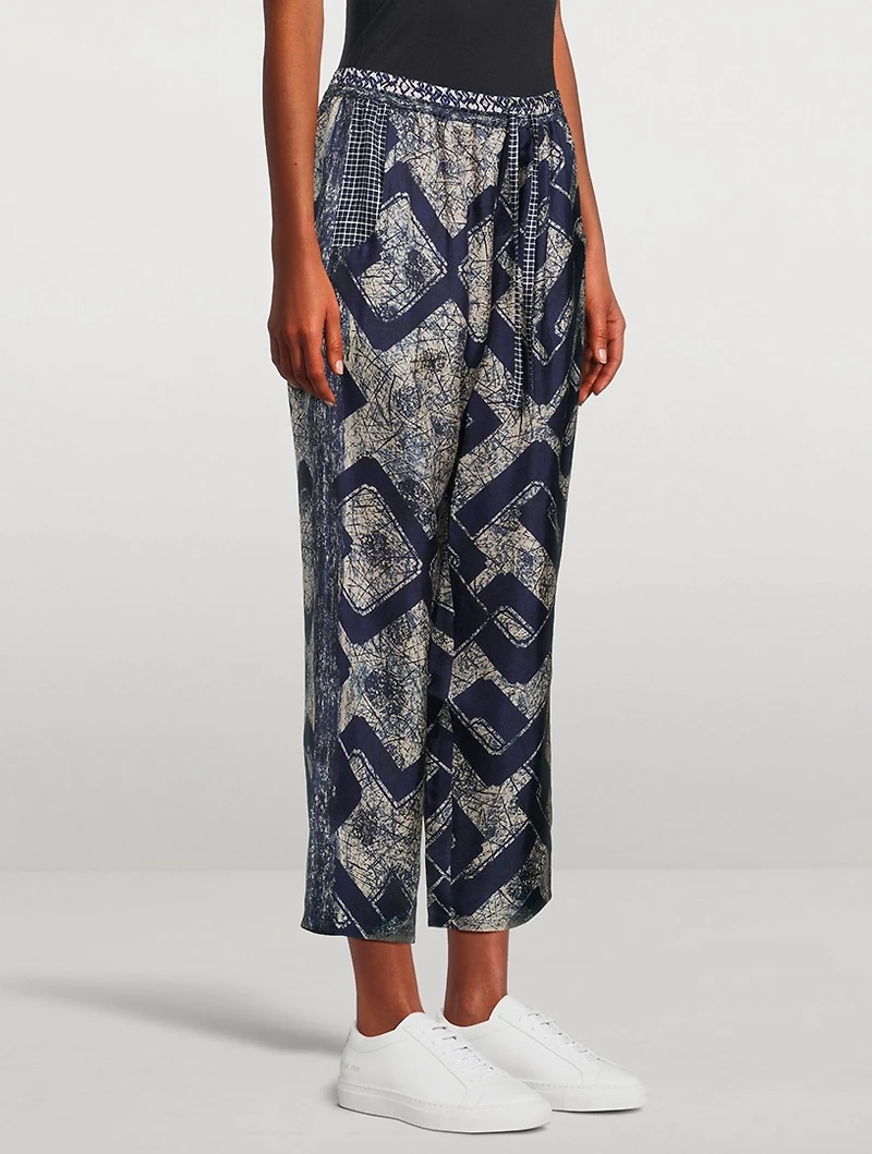 ALOE Printed Silk Trousers
