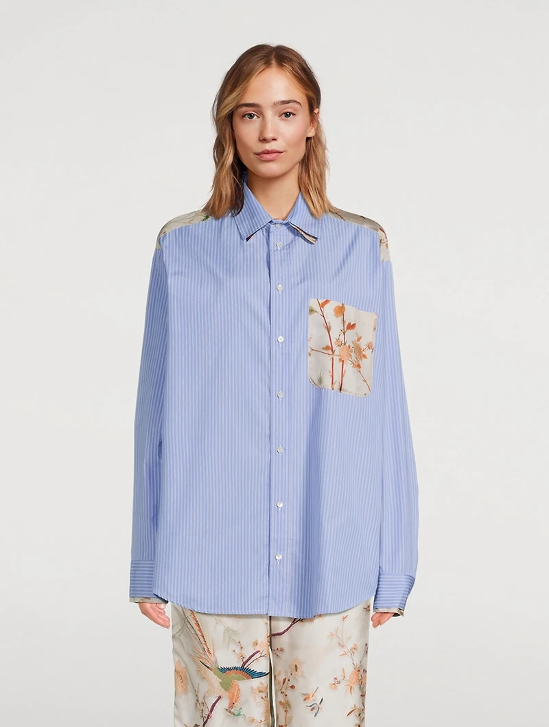 ALOTHO Shirt Stripe Print