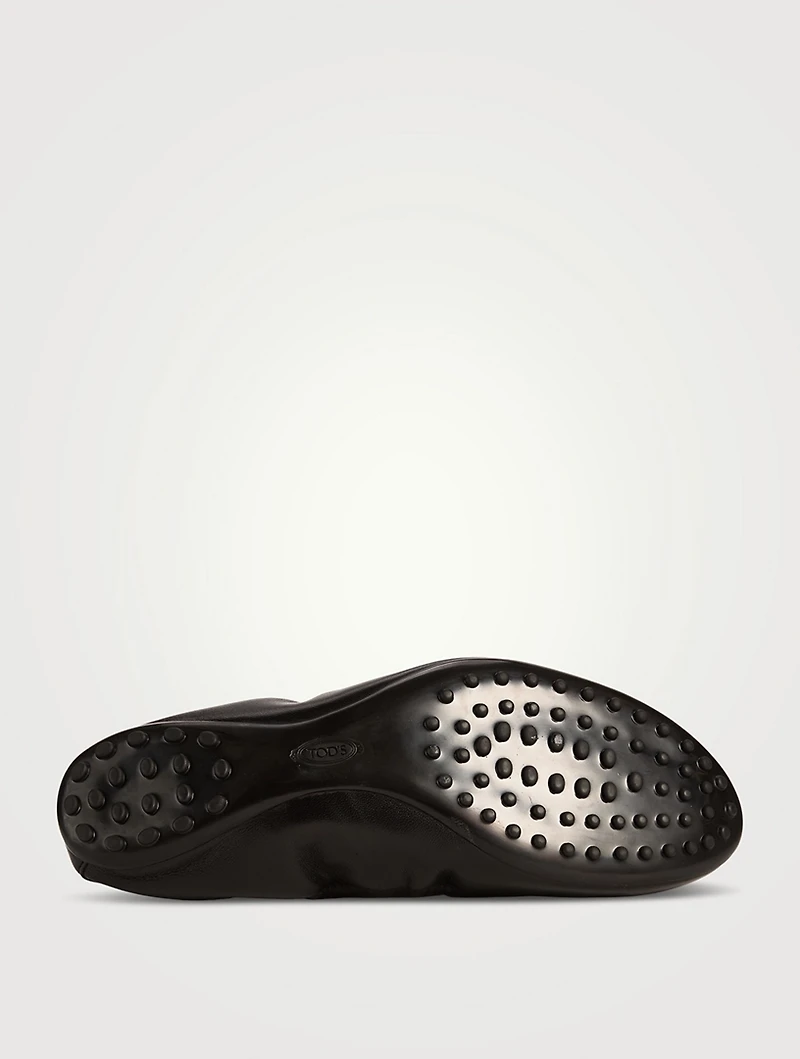 Ring-Embellished Leather Ballerinas