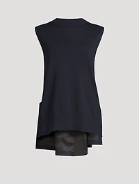 Mixed-Media Sleeveless Top