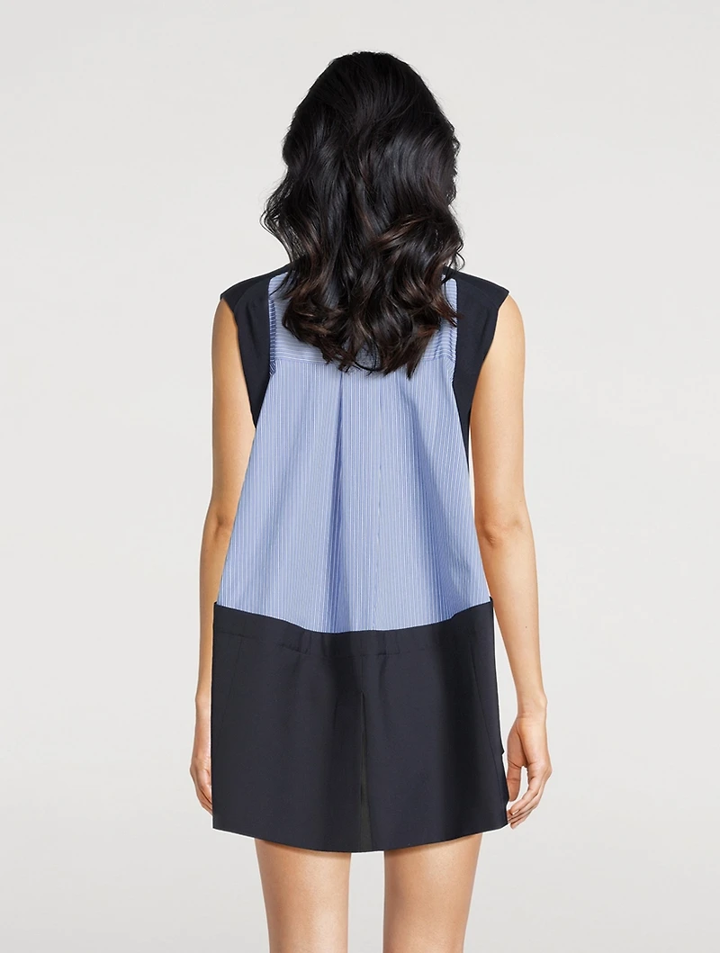 Mixed-Media Sleeveless Top