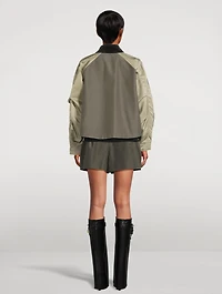 Mixed-Media Cropped Jacket
