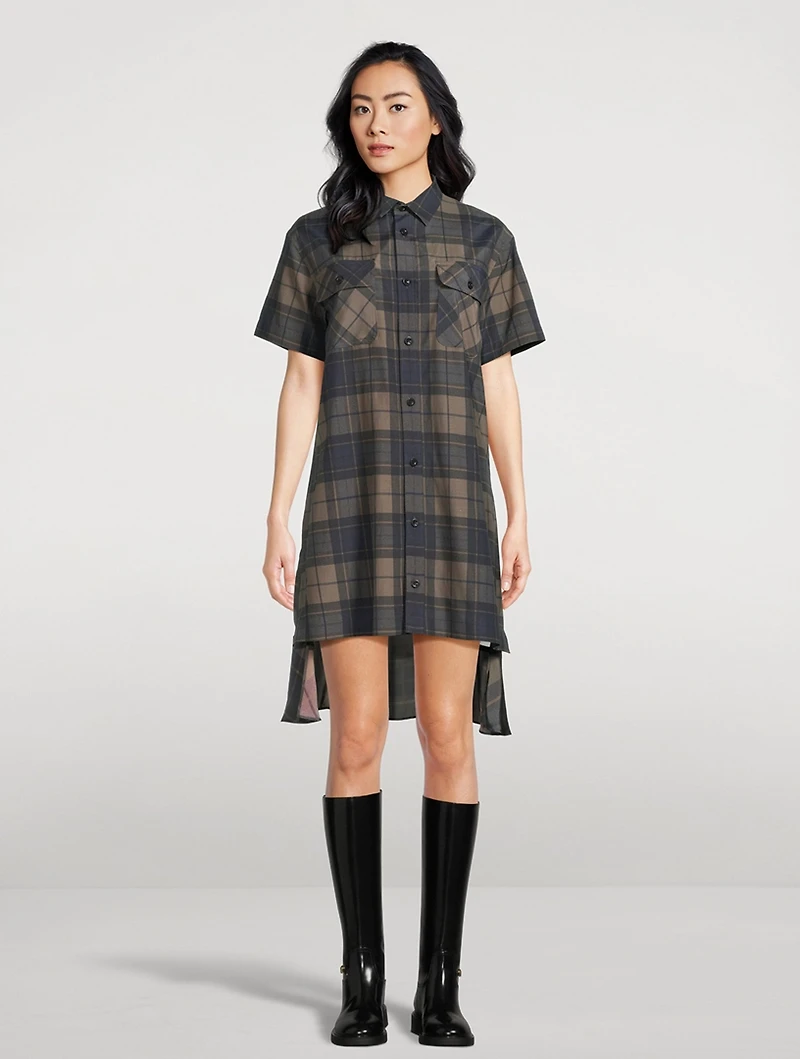 Shirt Dress Plaid Print