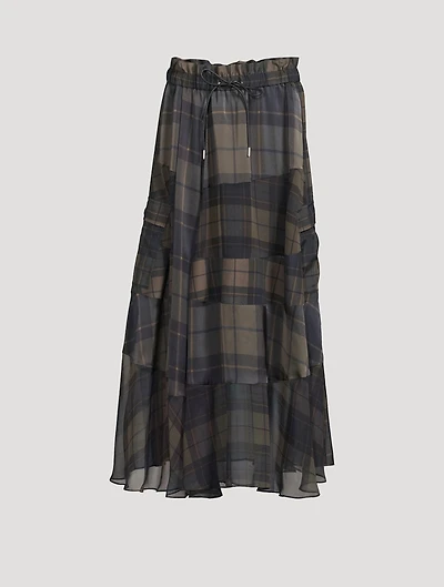 Maxi Skirt Plaid Print