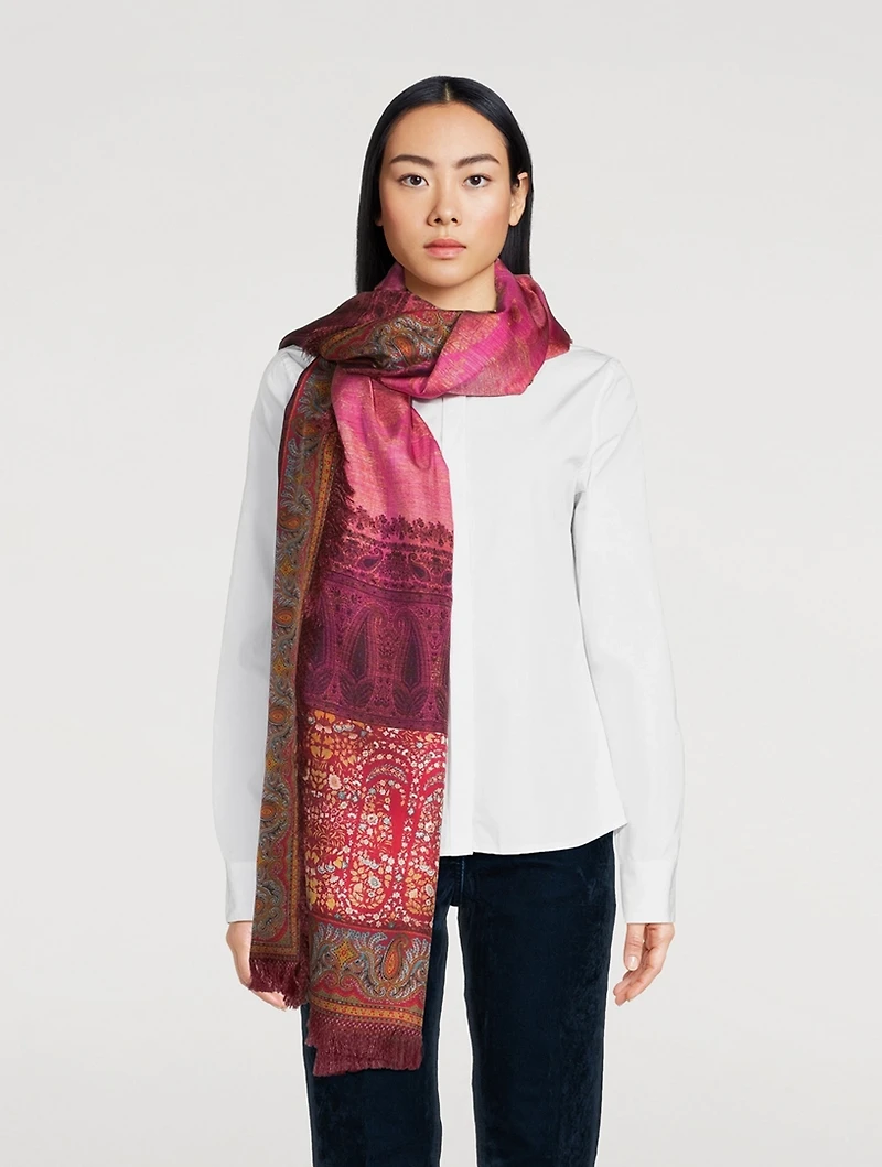 Silk Scarf In Paisley Print