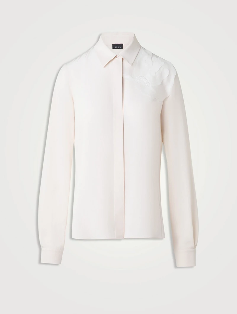 Long-Sleeve Shirt With 3D Anemone Appliqué
