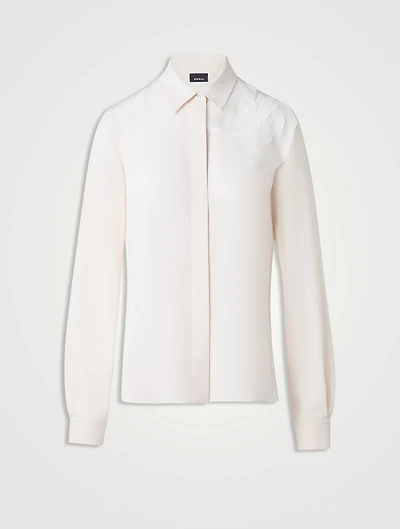 Long-Sleeve Shirt With 3D Anemone Appliqué