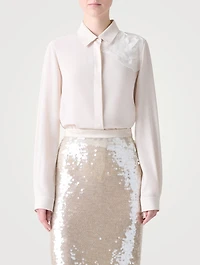 Long-Sleeve Shirt With 3D Anemone Appliqué