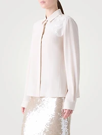 Long-Sleeve Shirt With 3D Anemone Appliqué