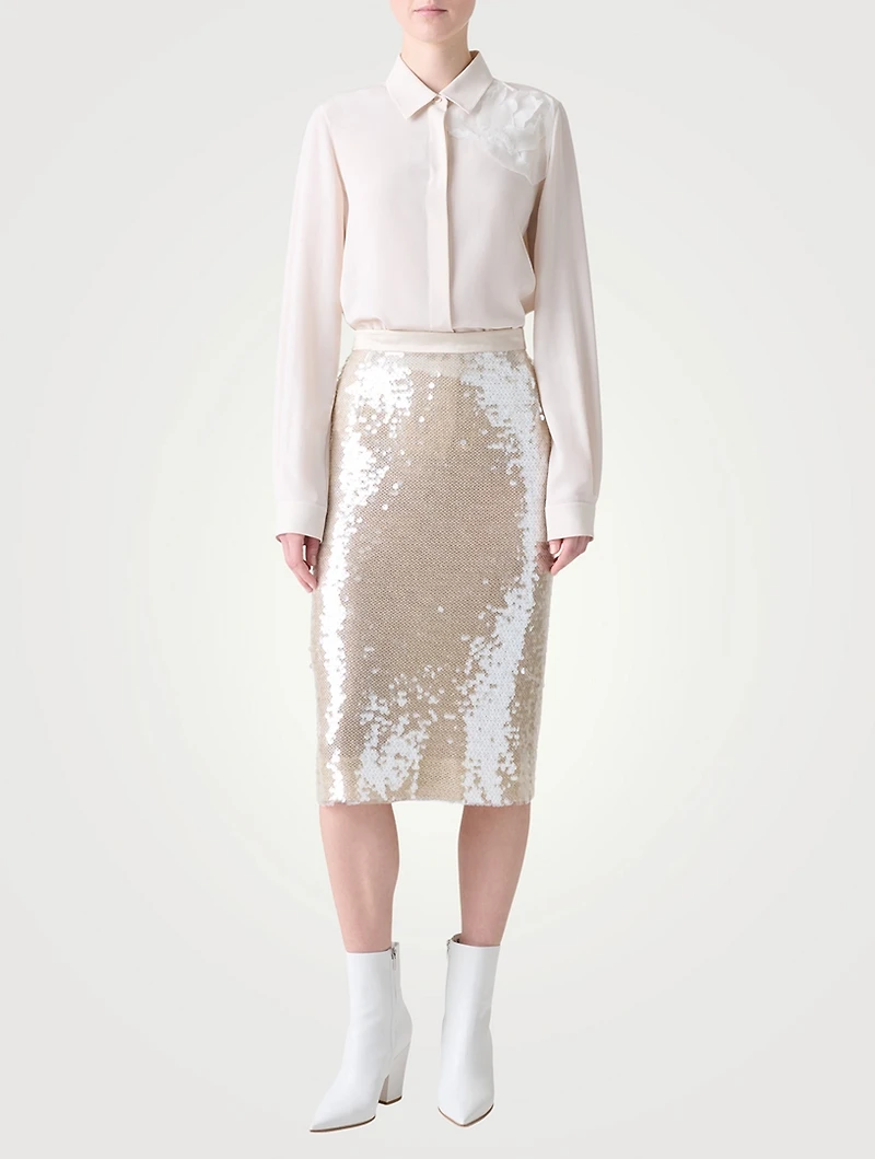 Long-Sleeve Shirt With 3D Anemone Appliqué
