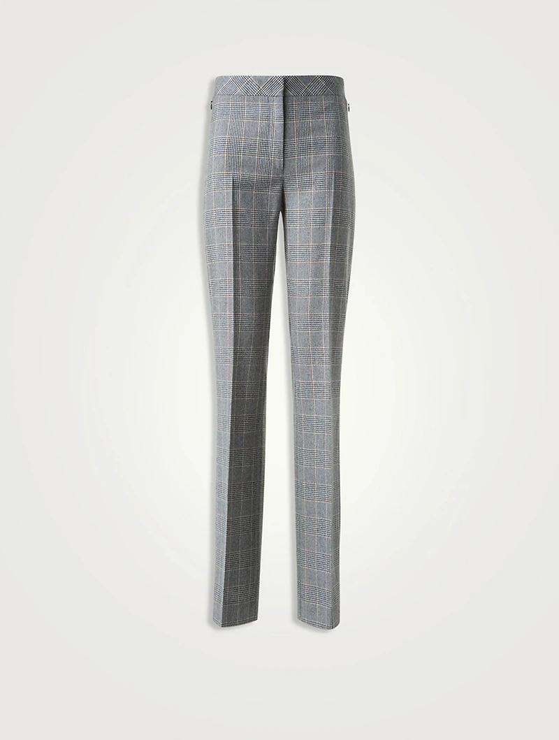 Carl Straight-Leg Trousers Plaid Print