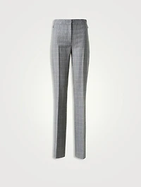 Carl Straight-Leg Trousers Plaid Print