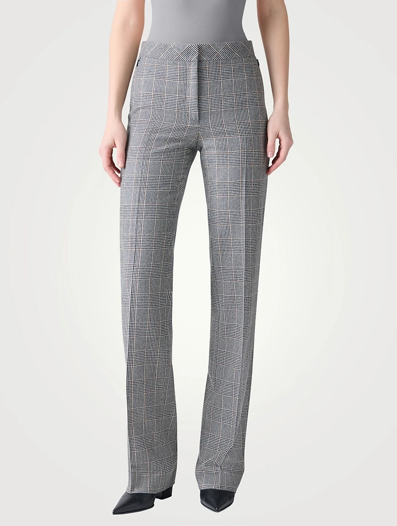 Carl Straight-Leg Trousers Plaid Print