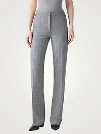 Carl Straight-Leg Trousers Plaid Print