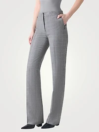 Carl Straight-Leg Trousers Plaid Print