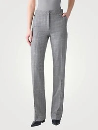 Carl Straight-Leg Trousers Plaid Print