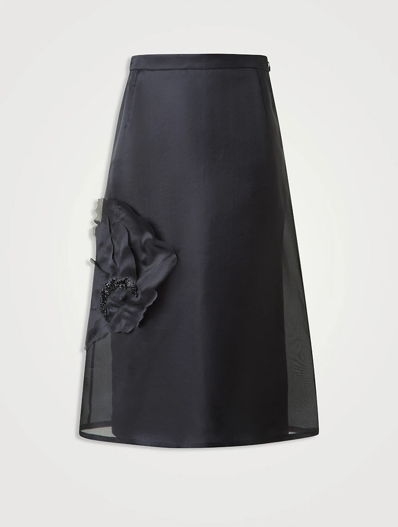 A-Line Skirt With 3D Anemone Appliqué