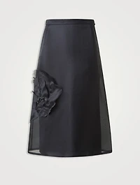 A-Line Skirt With 3D Anemone Appliqué