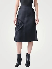 A-Line Skirt With 3D Anemone Appliqué