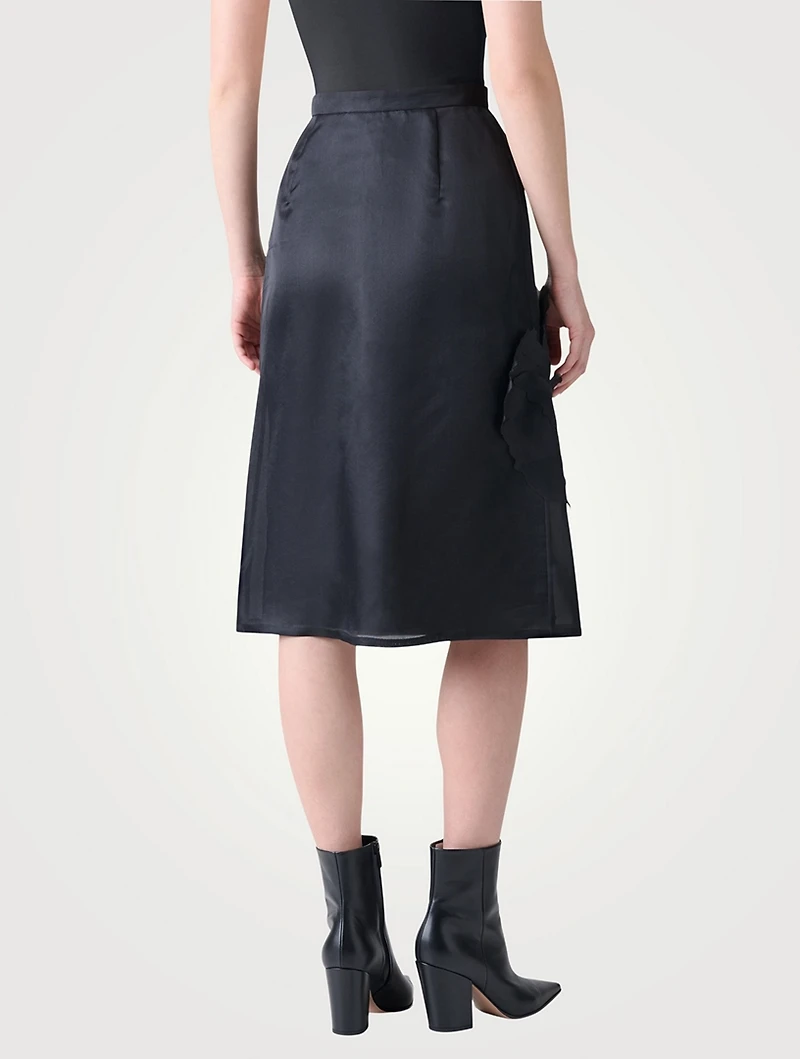 A-Line Skirt With 3D Anemone Appliqué
