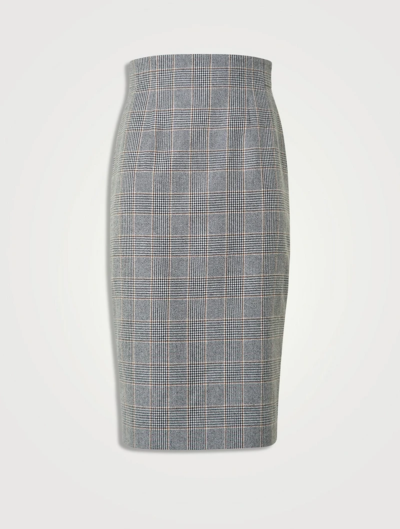 Pencil Skirt Plaid Print