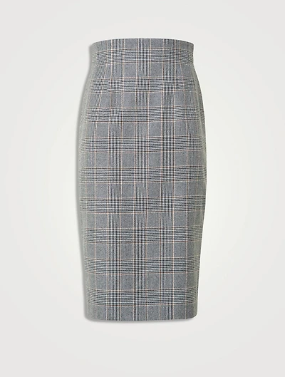 Pencil Skirt Plaid Print