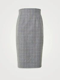 Pencil Skirt Plaid Print