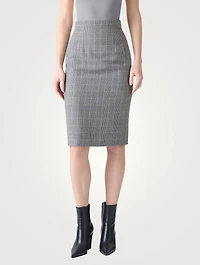 Pencil Skirt Plaid Print