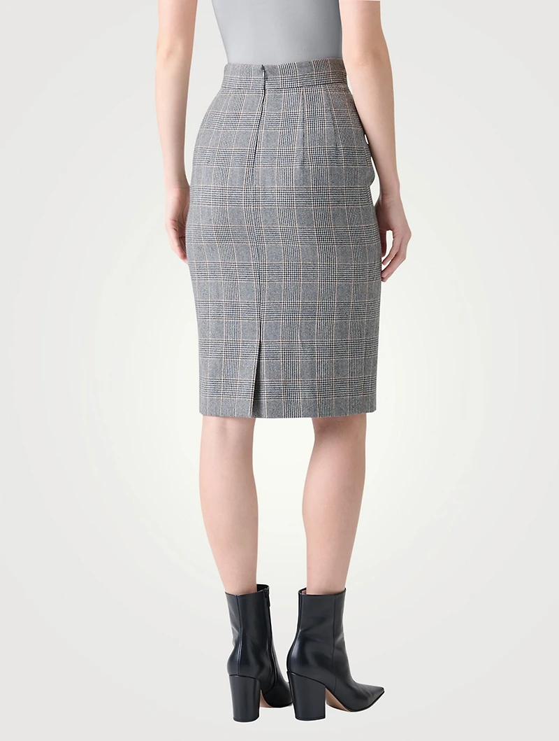 Pencil Skirt Plaid Print
