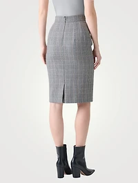 Pencil Skirt Plaid Print