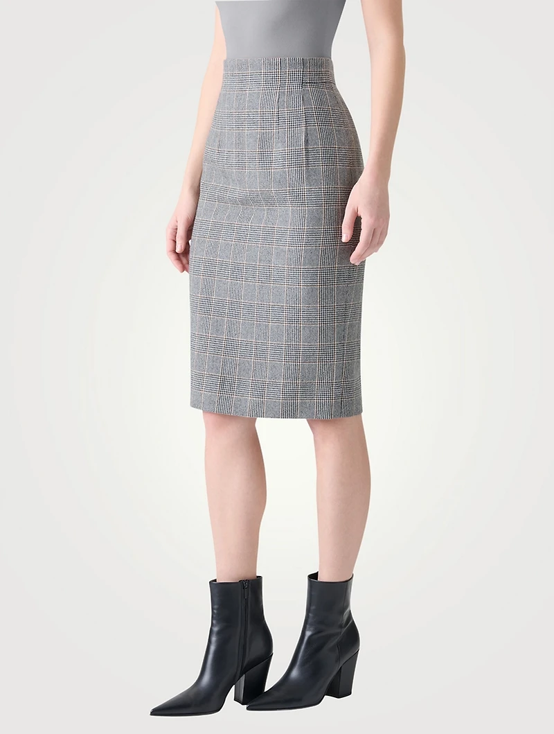 Pencil Skirt Plaid Print