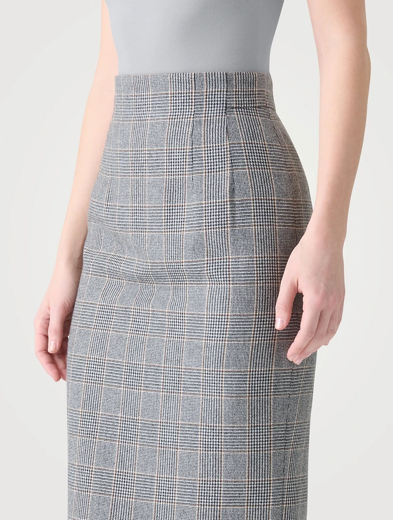 Pencil Skirt Plaid Print