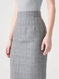 Pencil Skirt Plaid Print