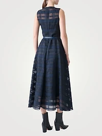 Belted Organza Midi Dress