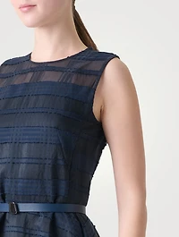 Belted Organza Midi Dress