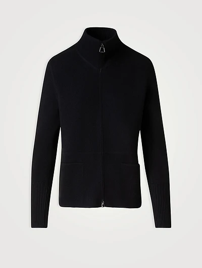 Cashmere Double-Face Pique Cardigan