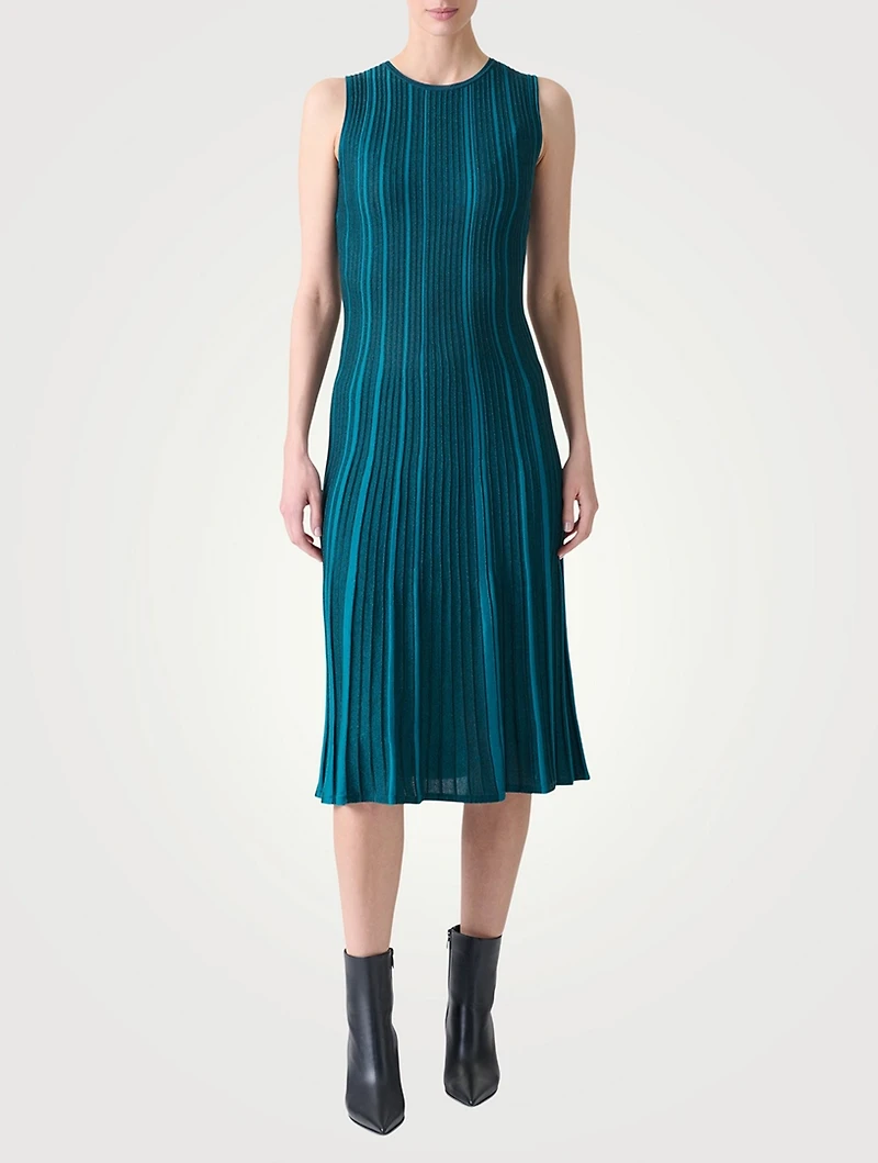 Plissé Knit Midi Dress