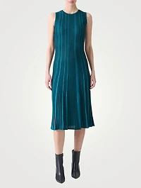 Plissé Knit Midi Dress