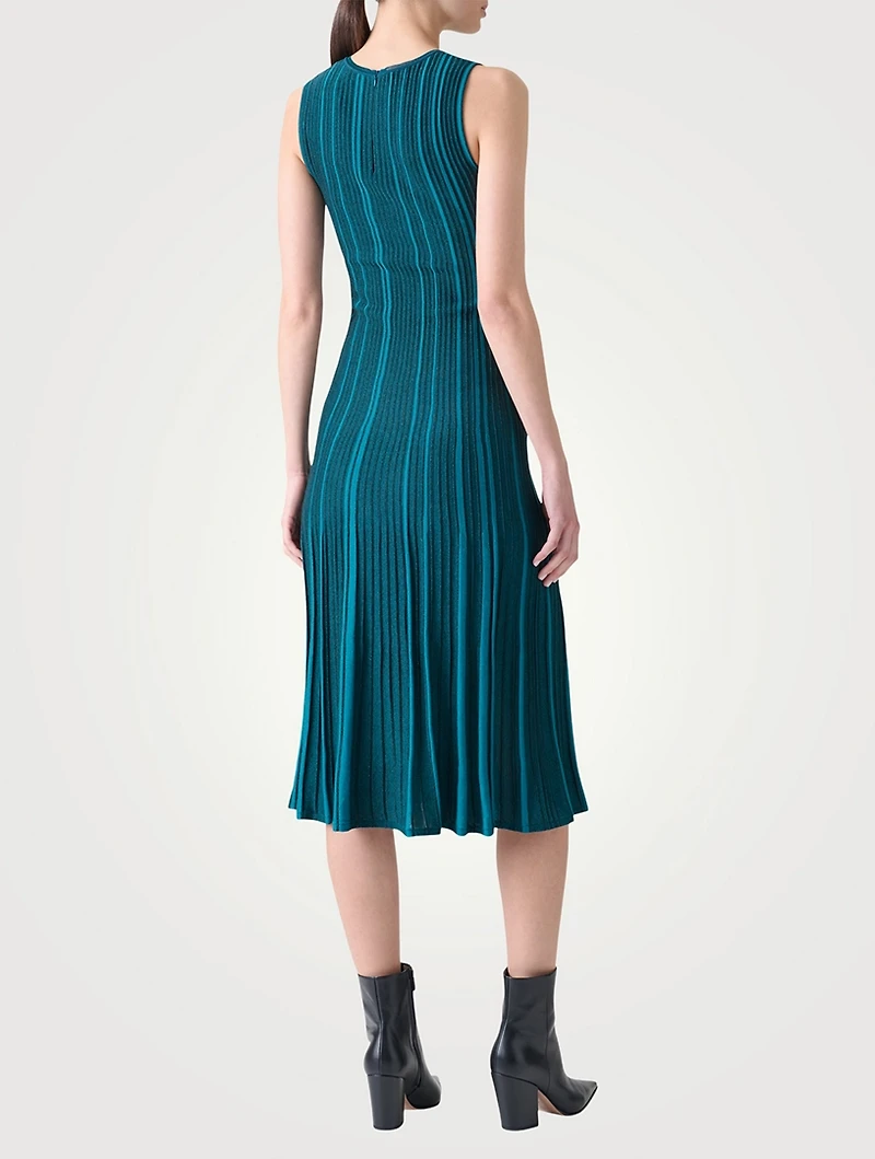 Plissé Knit Midi Dress