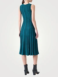 Plissé Knit Midi Dress