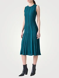 Plissé Knit Midi Dress