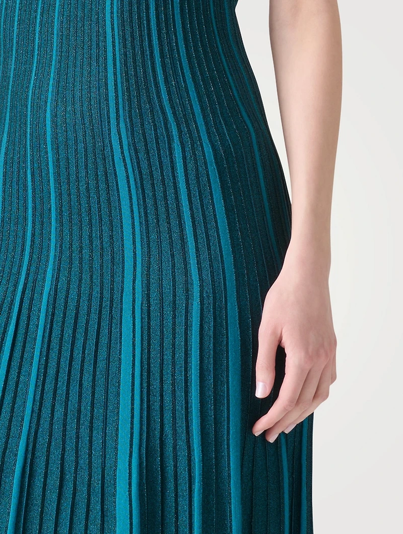 Plissé Knit Midi Dress