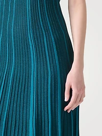 Plissé Knit Midi Dress